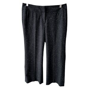 Halogen Dress Pants Trousers Taylor Fit Black White Speckled Wool Silk Blend 6